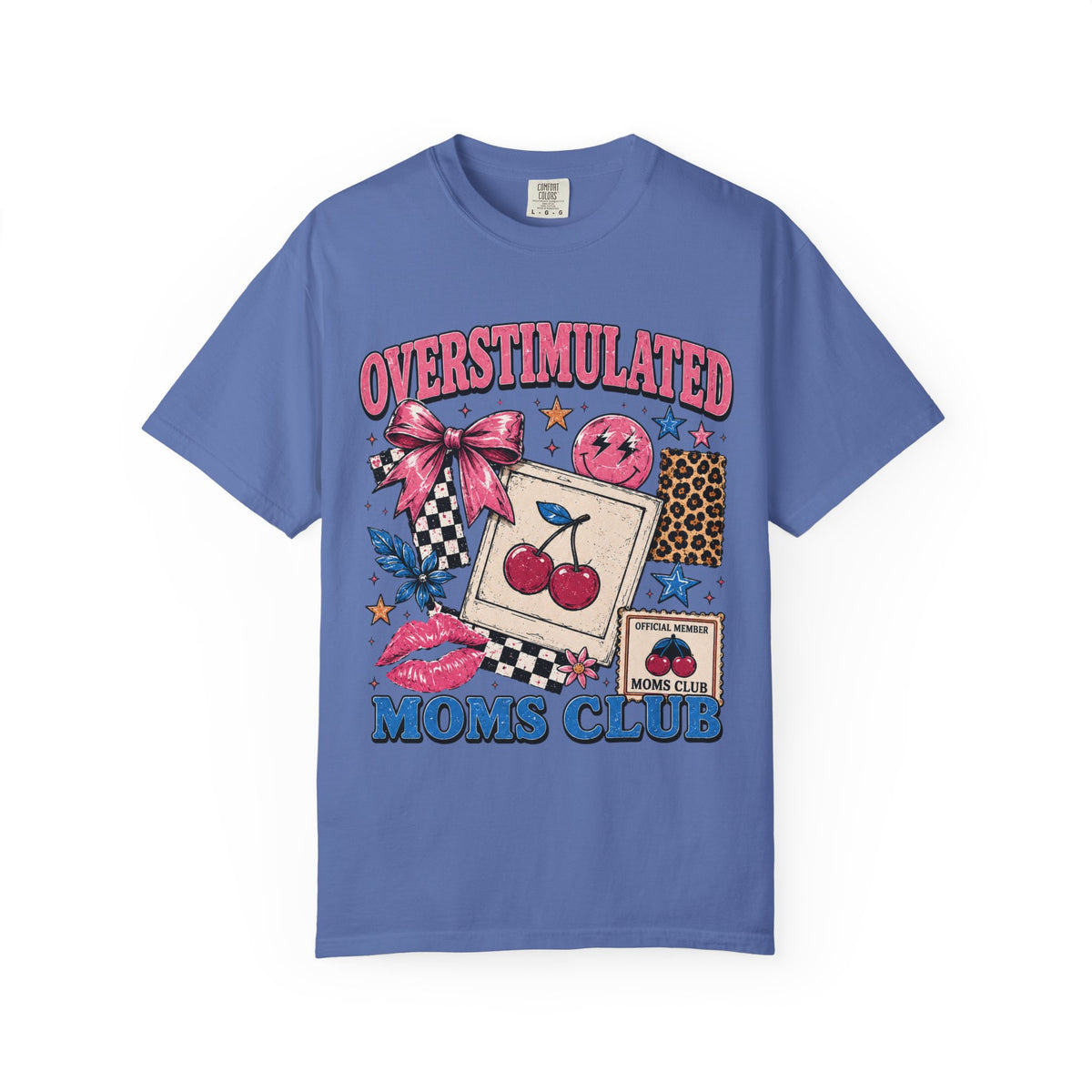 Overstimulated Moms Club T-Shirt — Retro Cherry Graphic Tee