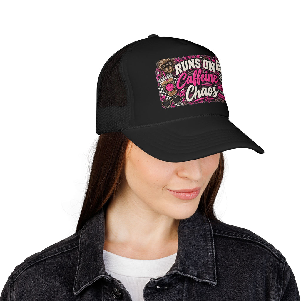Runs On Caffeine & Chaos Trucker Hat