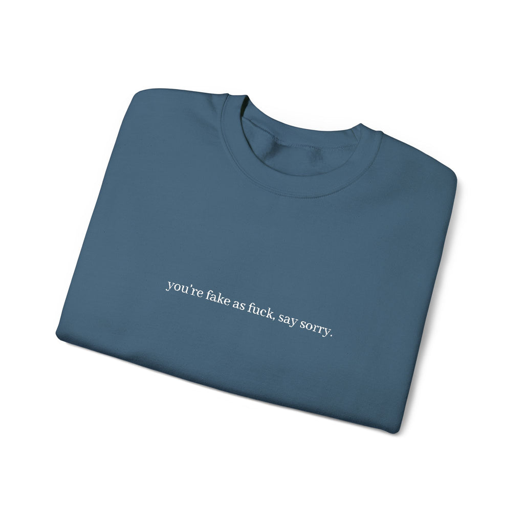 Minimalist Script Crewneck Sweatshirt — Subtle Center Text