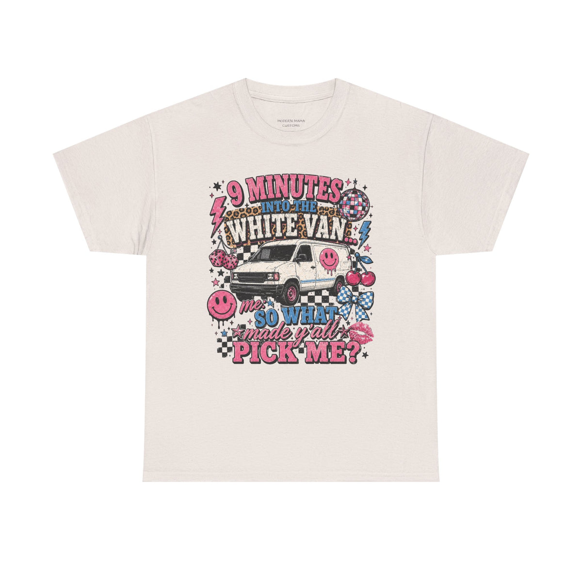 White Van Tee - "9 Minutes in the White Van" Retro Graphic T-Shirt