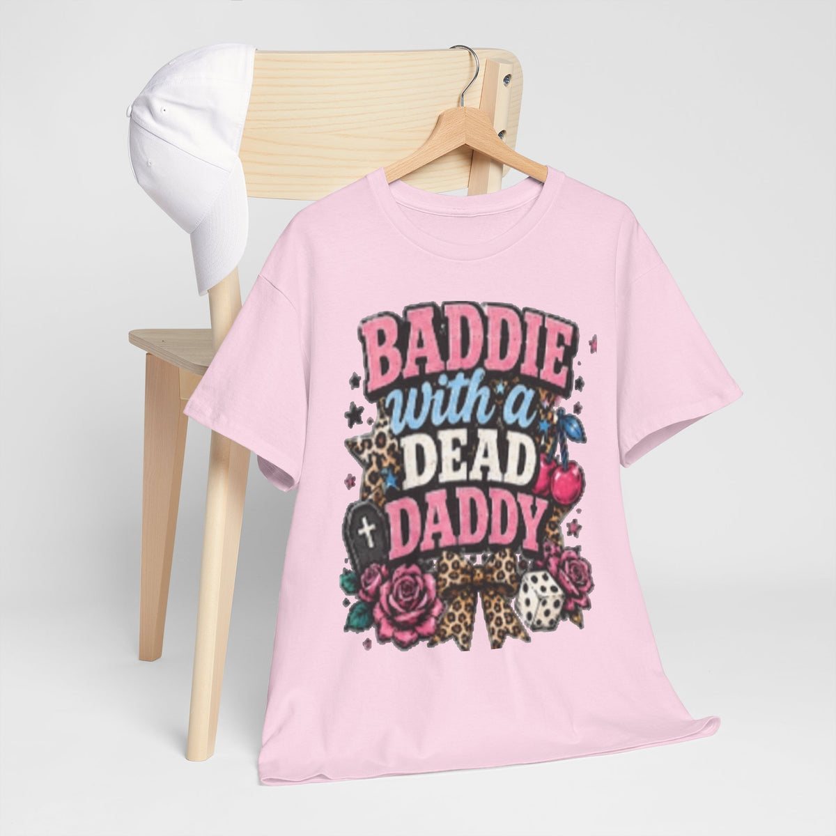 Baddie With a Dead Daddy Tee — Edgy Gothic Floral Graphic T‑Shirt