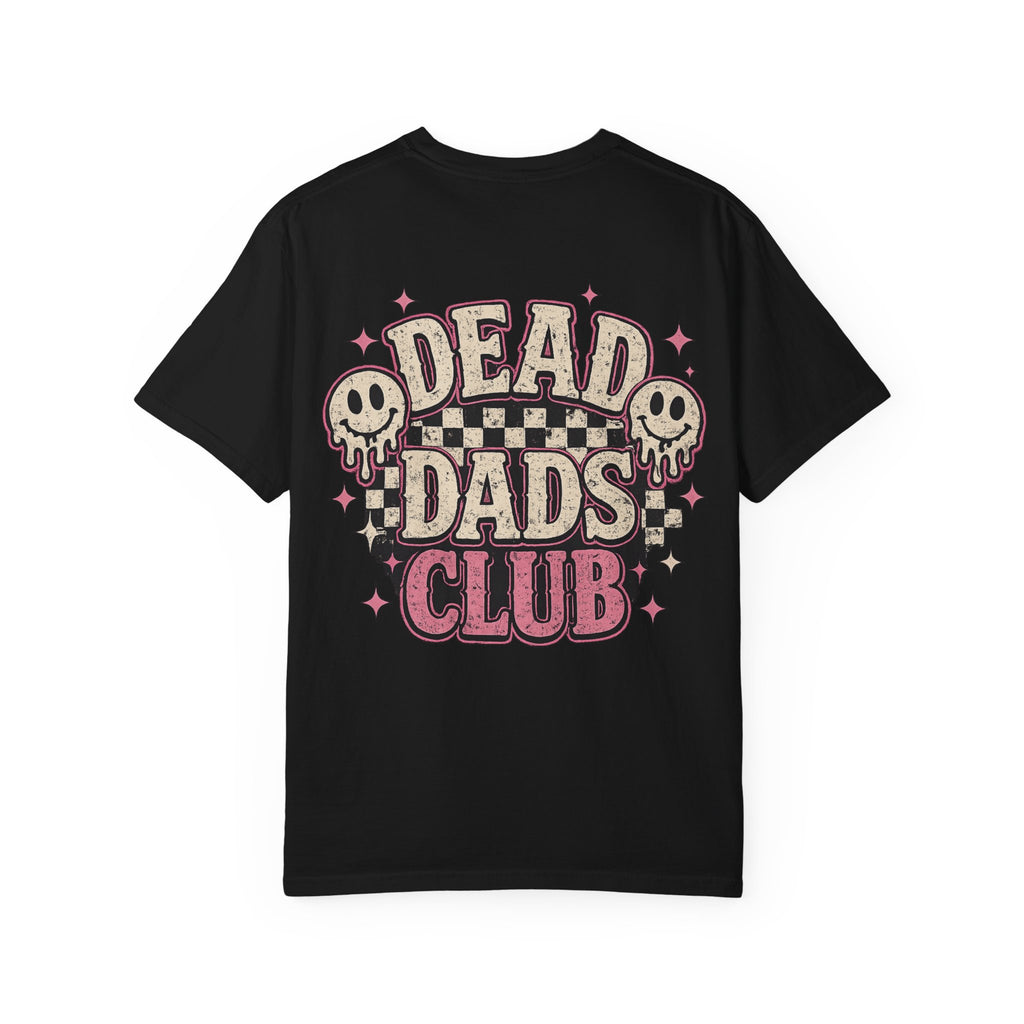 Dead Dads Club T-Shirt — Retro Skull Checkerboard Graphic