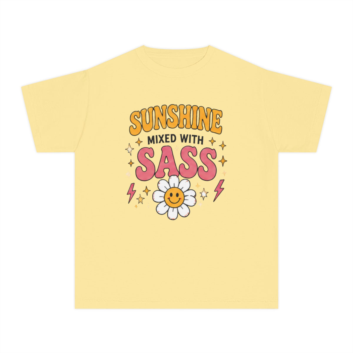 Youth Tee — "Sunshine Mixed With Sass" Daisy Graphic
