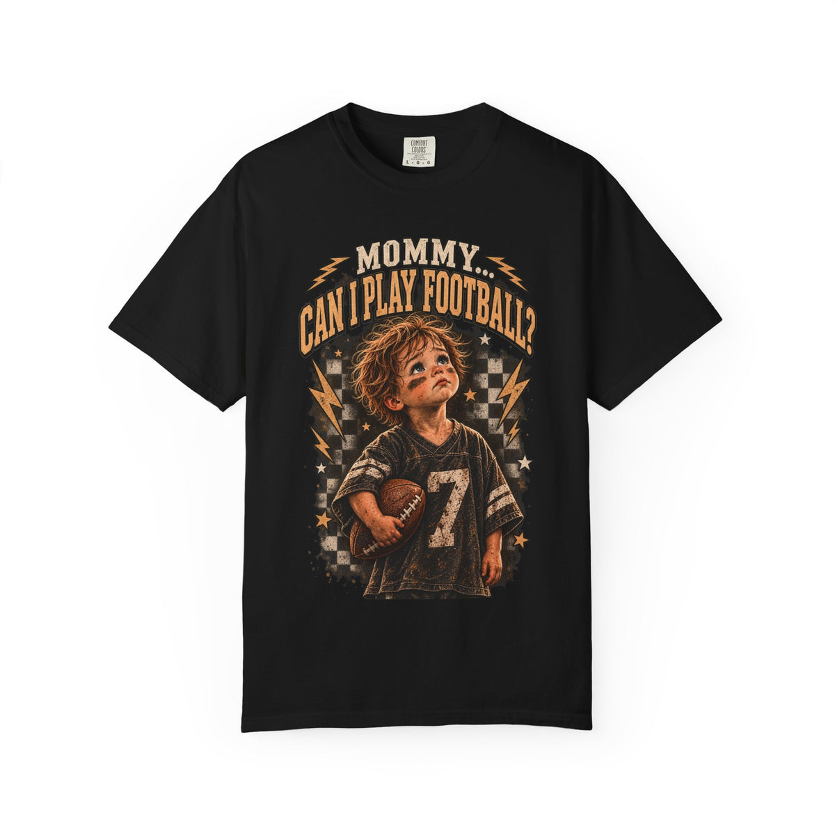 Mommy Can I Play Football? Kid Football Graphic T-Shirt