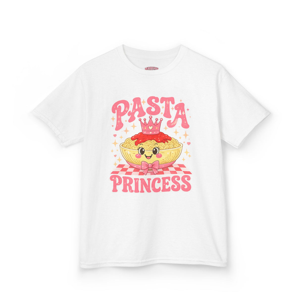Kids Tee — 'Pasta Princess' Cute Cartoon Pasta Graphic Shirt for Girls