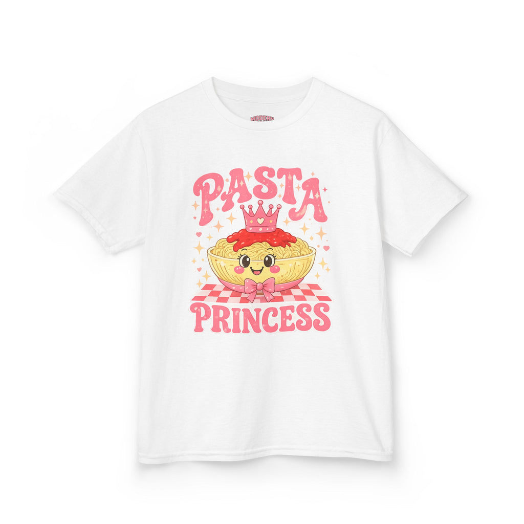 Kids Tee — 'Pasta Princess' Cute Cartoon Pasta Graphic Shirt for Girls