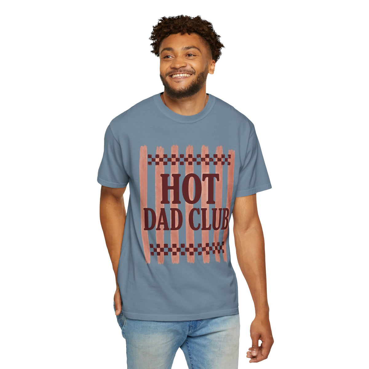 Hot Dad Club T-Shirt — Retro Check Fathers' Day Tee