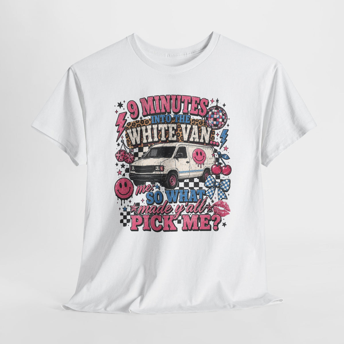 White Van Tee - "9 Minutes in the White Van" Retro Graphic T-Shirt