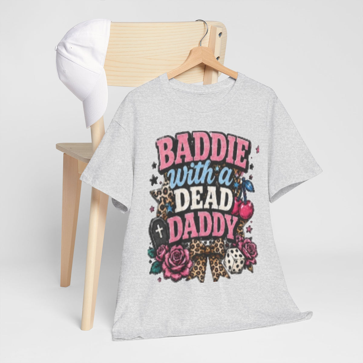 Baddie With a Dead Daddy Tee — Edgy Gothic Floral Graphic T‑Shirt