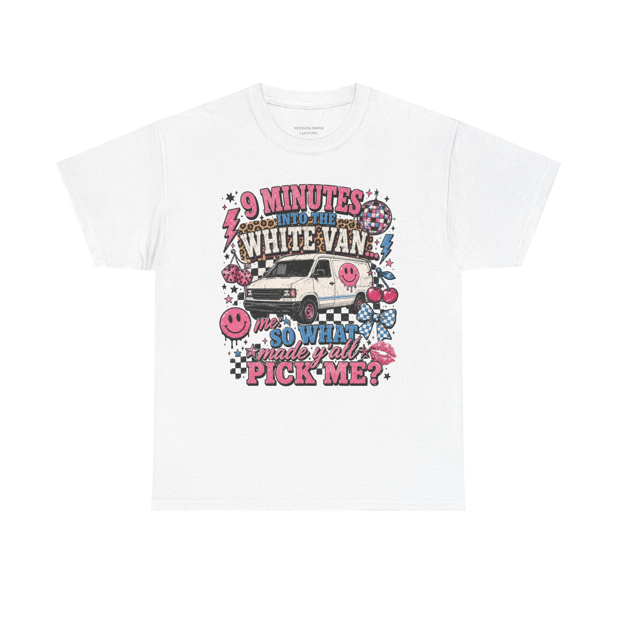 White Van Tee - "9 Minutes in the White Van" Retro Graphic T-Shirt