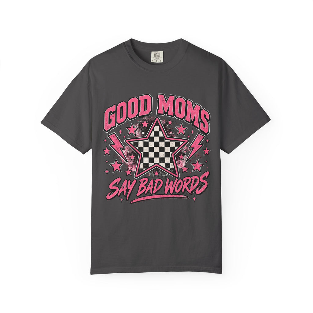 Good Moms Say Bad Words T-Shirt — Funny Retro Star Graphic Tee for Moms