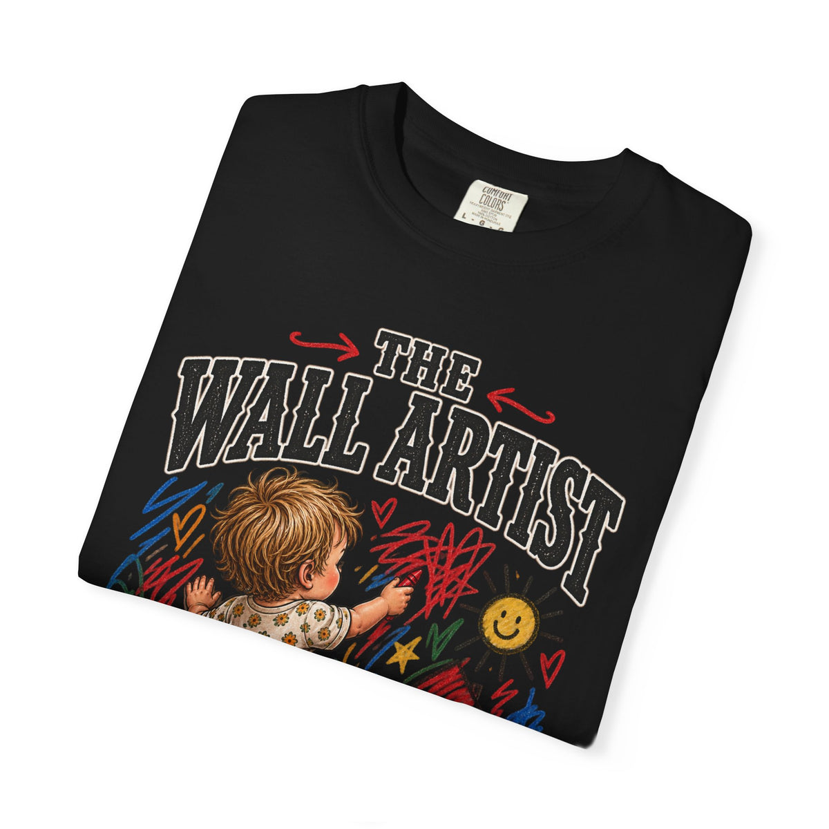 T-Shirt — "The Wall Artist" Kids Crayon Drawing Tee