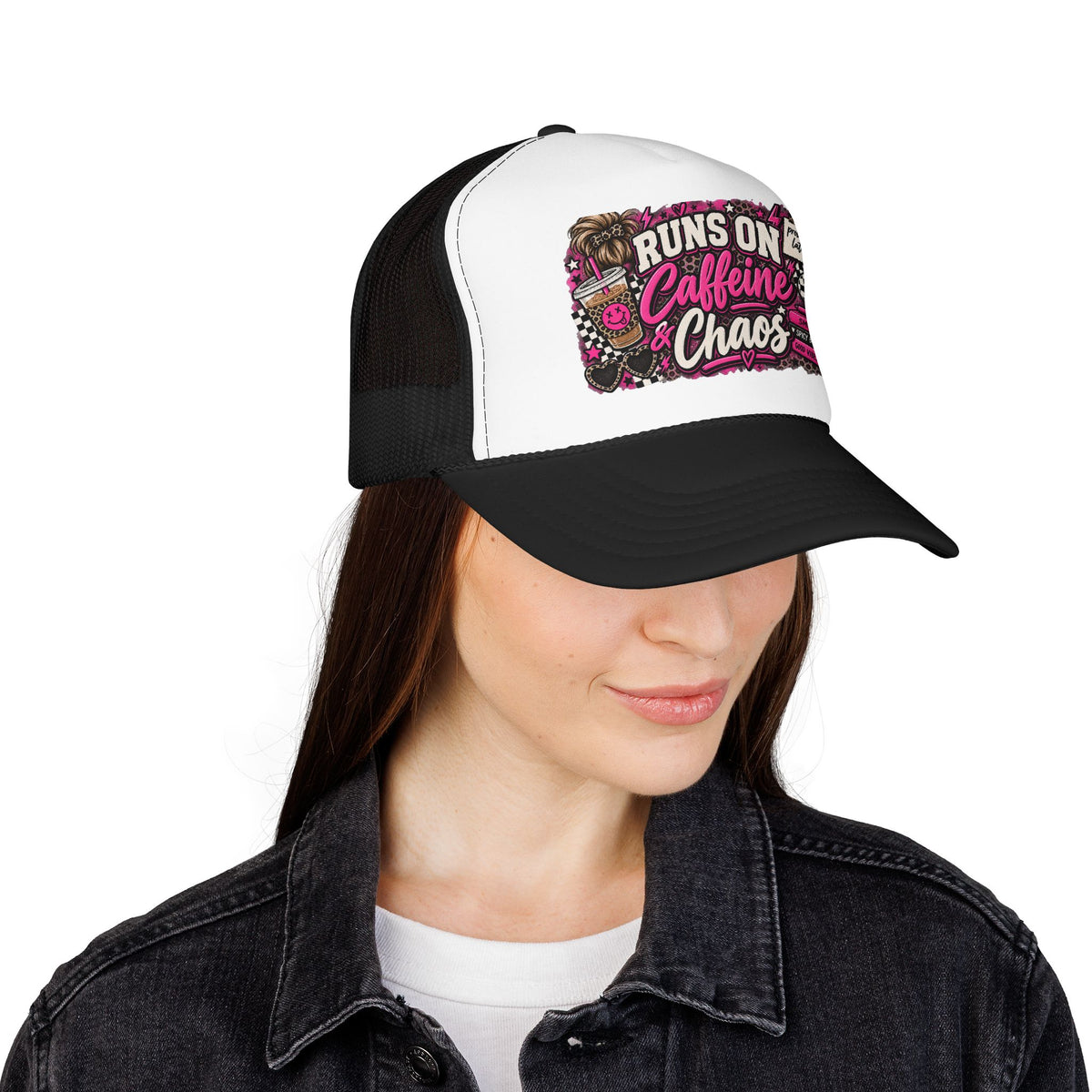 Runs On Caffeine & Chaos Trucker Hat