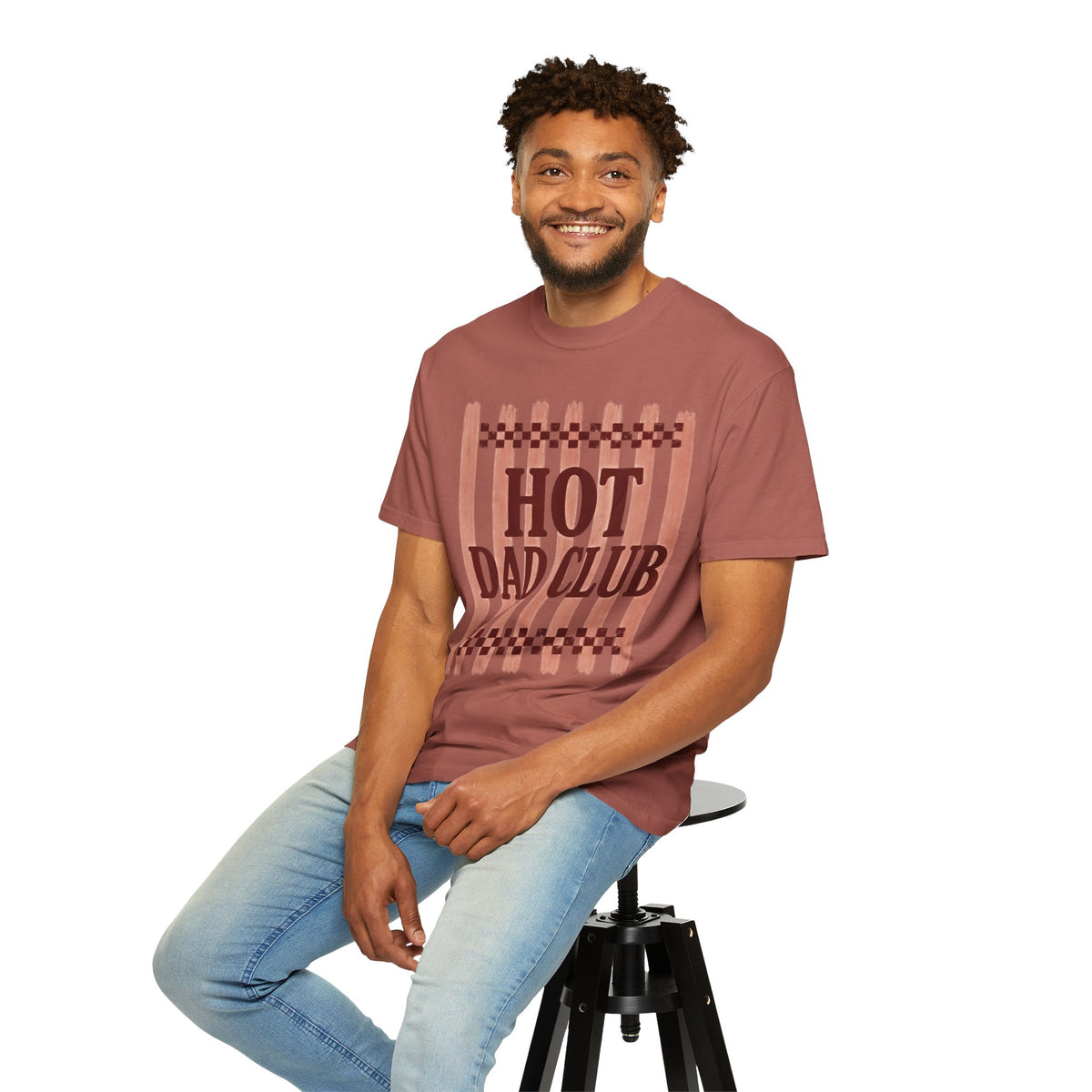 Hot Dad Club T-Shirt — Retro Check Fathers' Day Tee