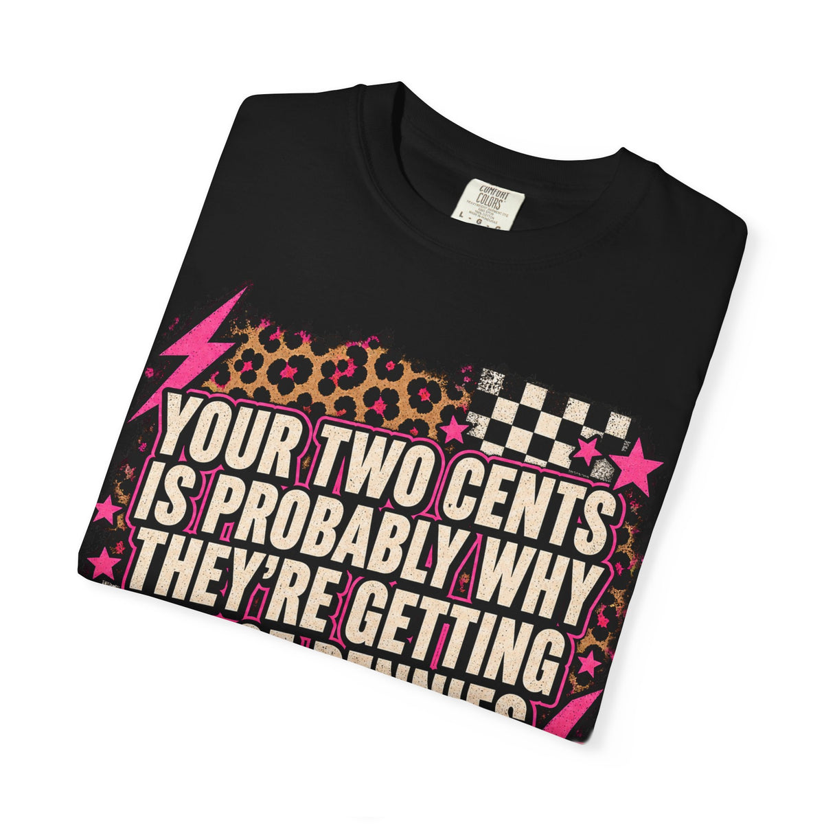 Your Two Cents Graphic T-Shirt — Funny Retro Punk Leopard Print Tee