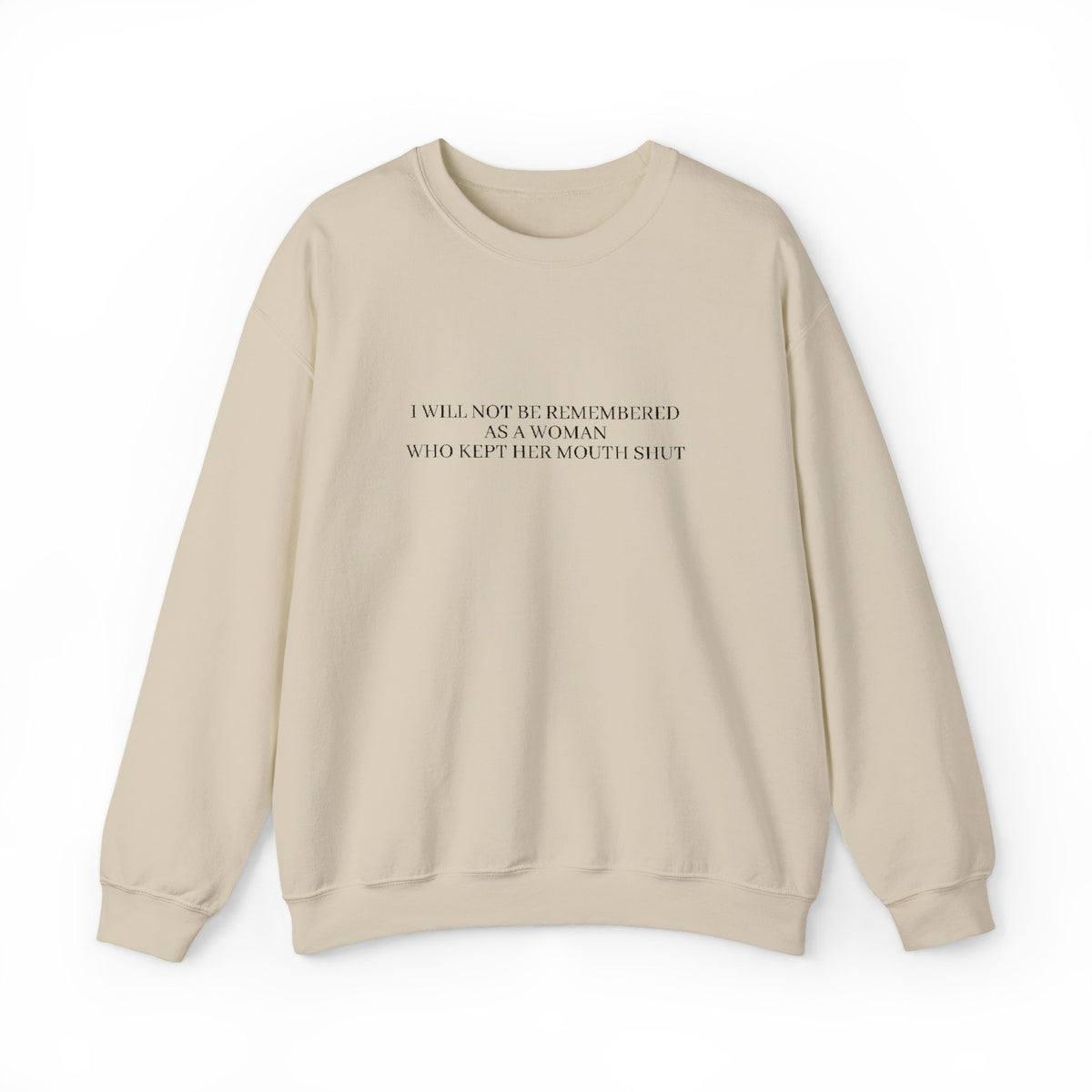 White Minimalist Crewneck Sweatshirt with Subtle Quote Print