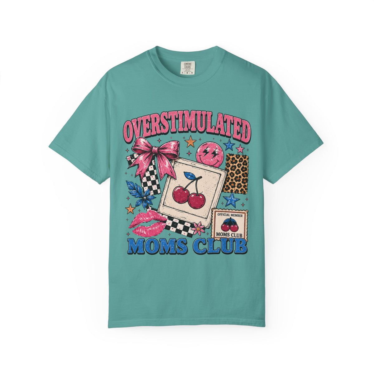 Overstimulated Moms Club T-Shirt — Retro Cherry Graphic Tee