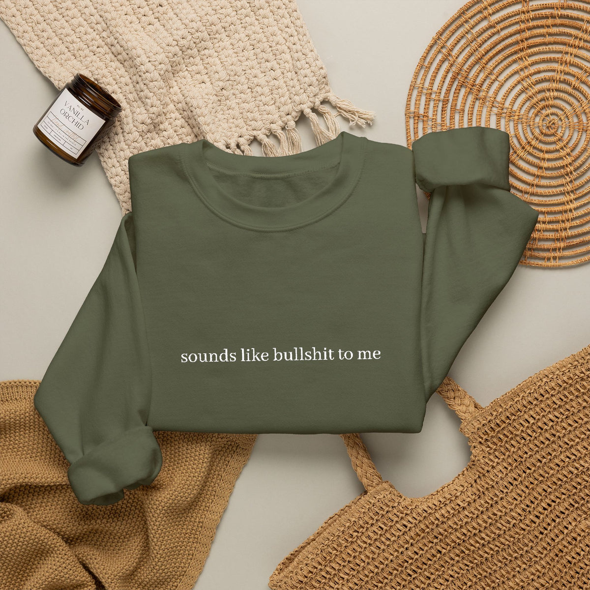 Minimal White Crewneck Sweatshirt — Subtle Center Script Design