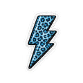 Blue Leopard Lightning Bolt Kiss-Cut Sticker