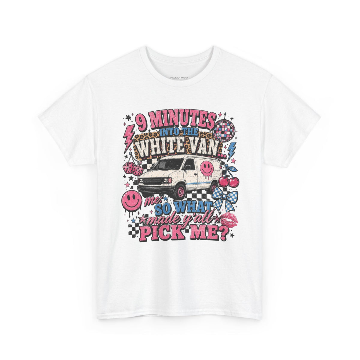 White Van Tee - "9 Minutes in the White Van" Retro Graphic T-Shirt