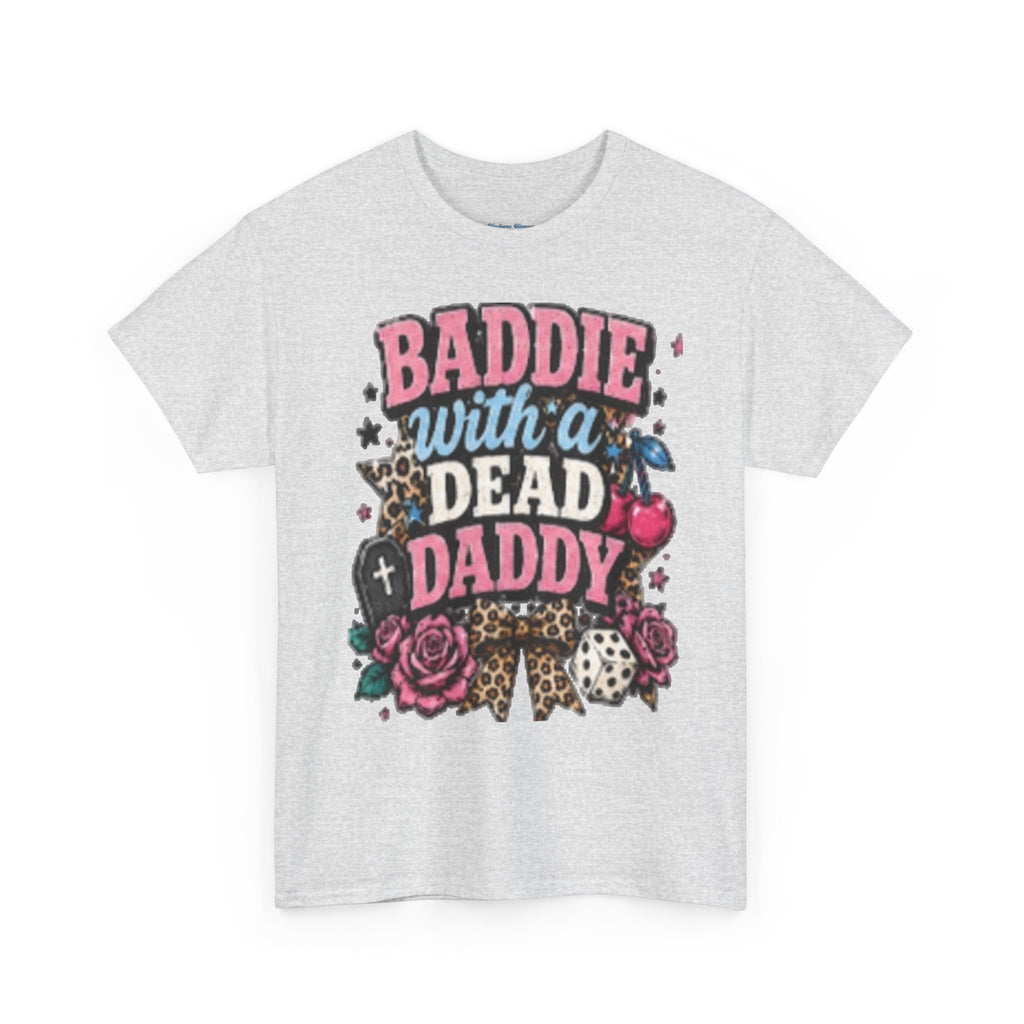 Baddie With a Dead Daddy Tee — Edgy Gothic Floral Graphic T‑Shirt