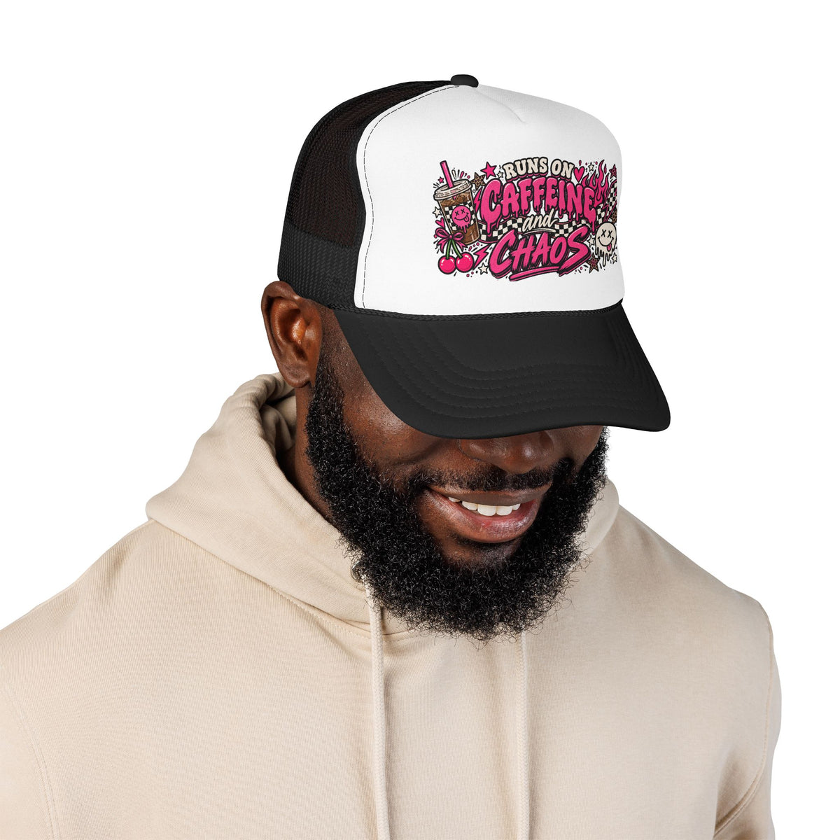 Runs on Caffeine and Chaos Trucker Hat
