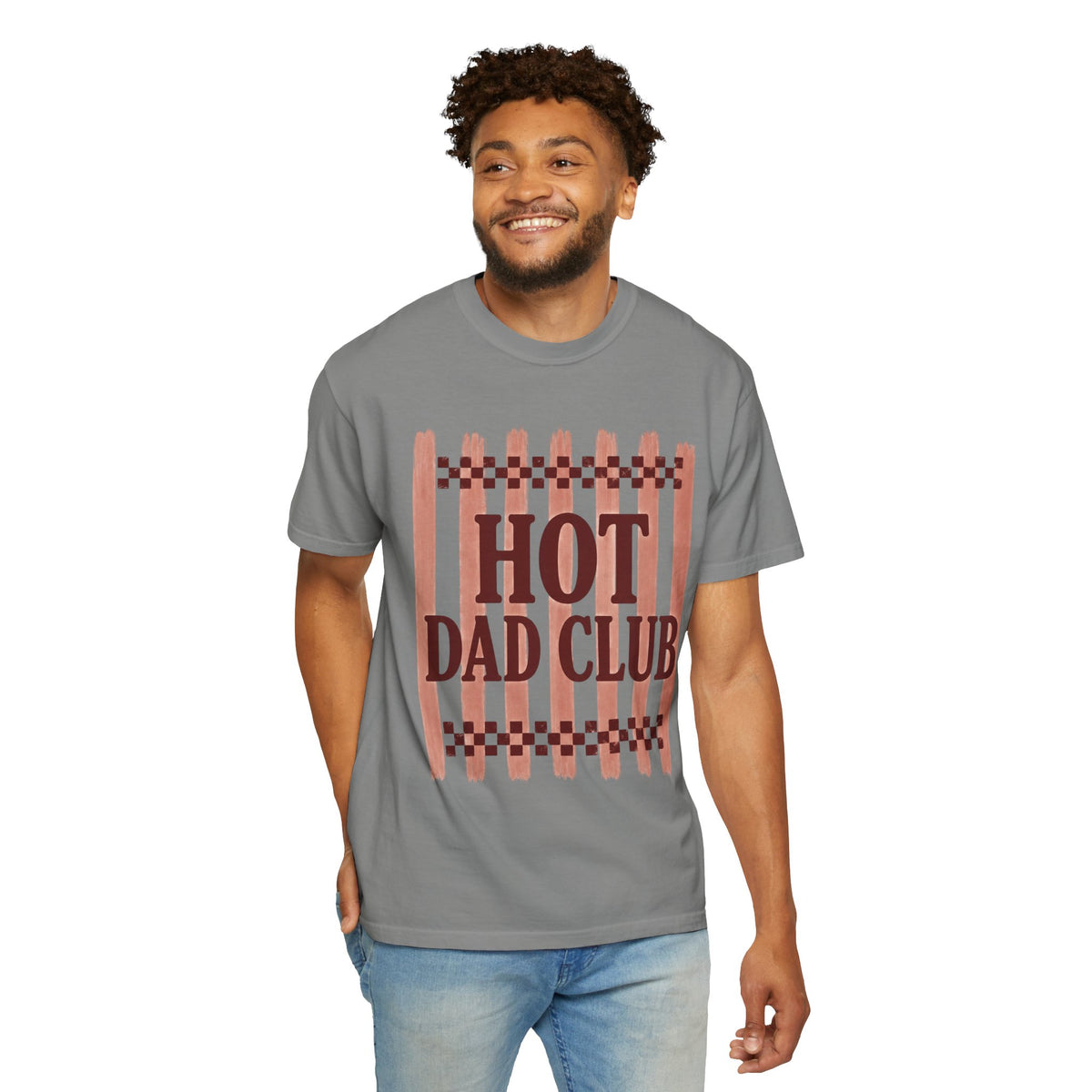 Hot Dad Club T-Shirt — Retro Check Fathers' Day Tee