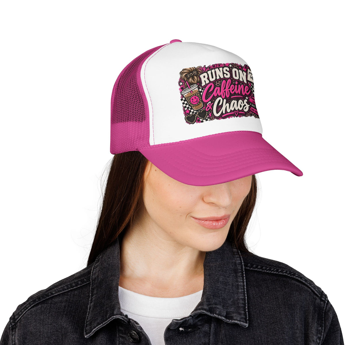 Runs On Caffeine & Chaos Trucker Hat