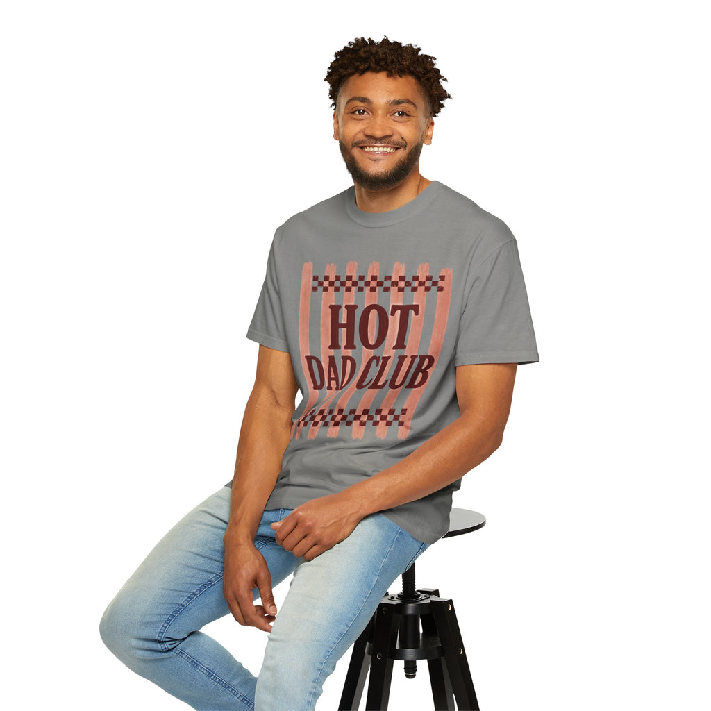 Hot Dad Club T-Shirt — Retro Check Fathers' Day Tee