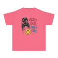 Youth Tee - "Messy Hair, Don’t Care" Smiley Graphic