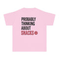 Youth Tee - "Probably Thinking About Snacks" Cute Smiley Graphic