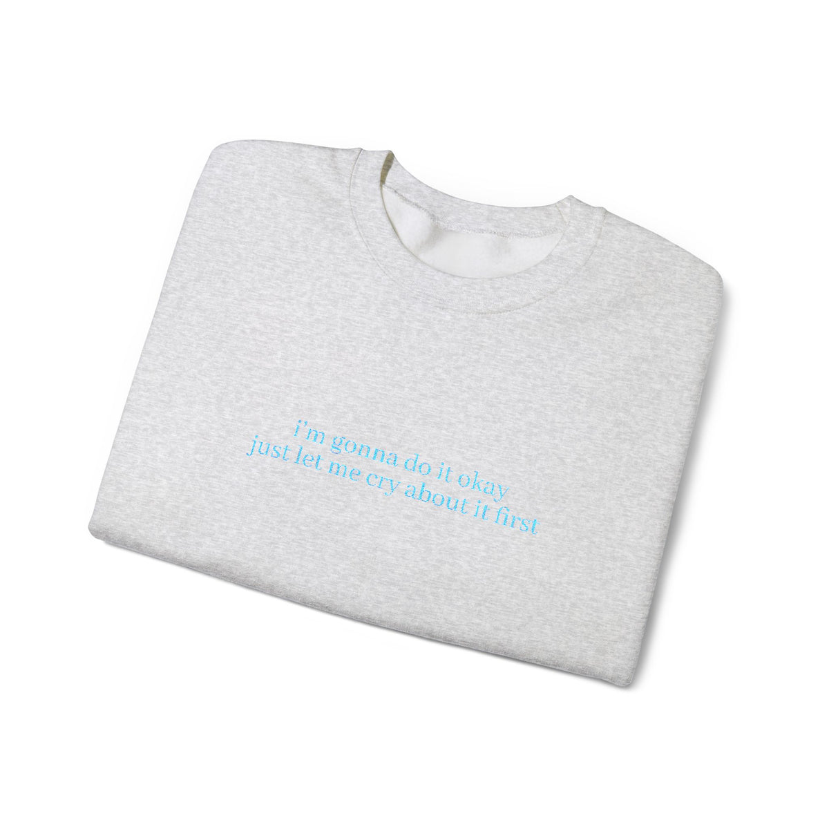 Minimalist Blue Script Crewneck Sweatshirt