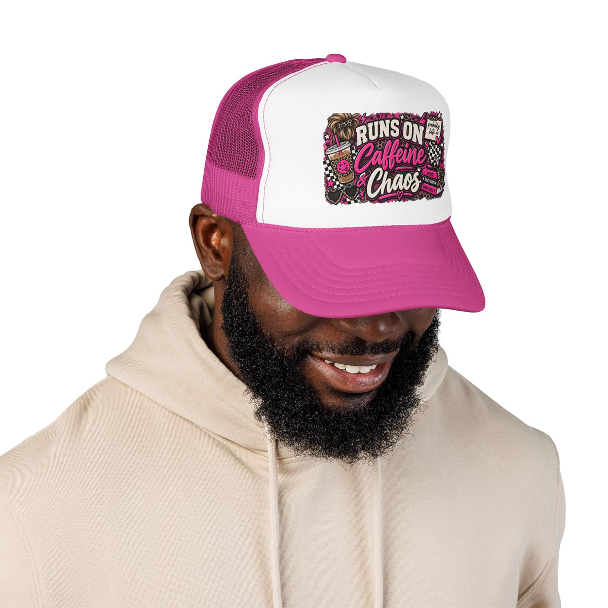 Runs On Caffeine & Chaos Trucker Hat