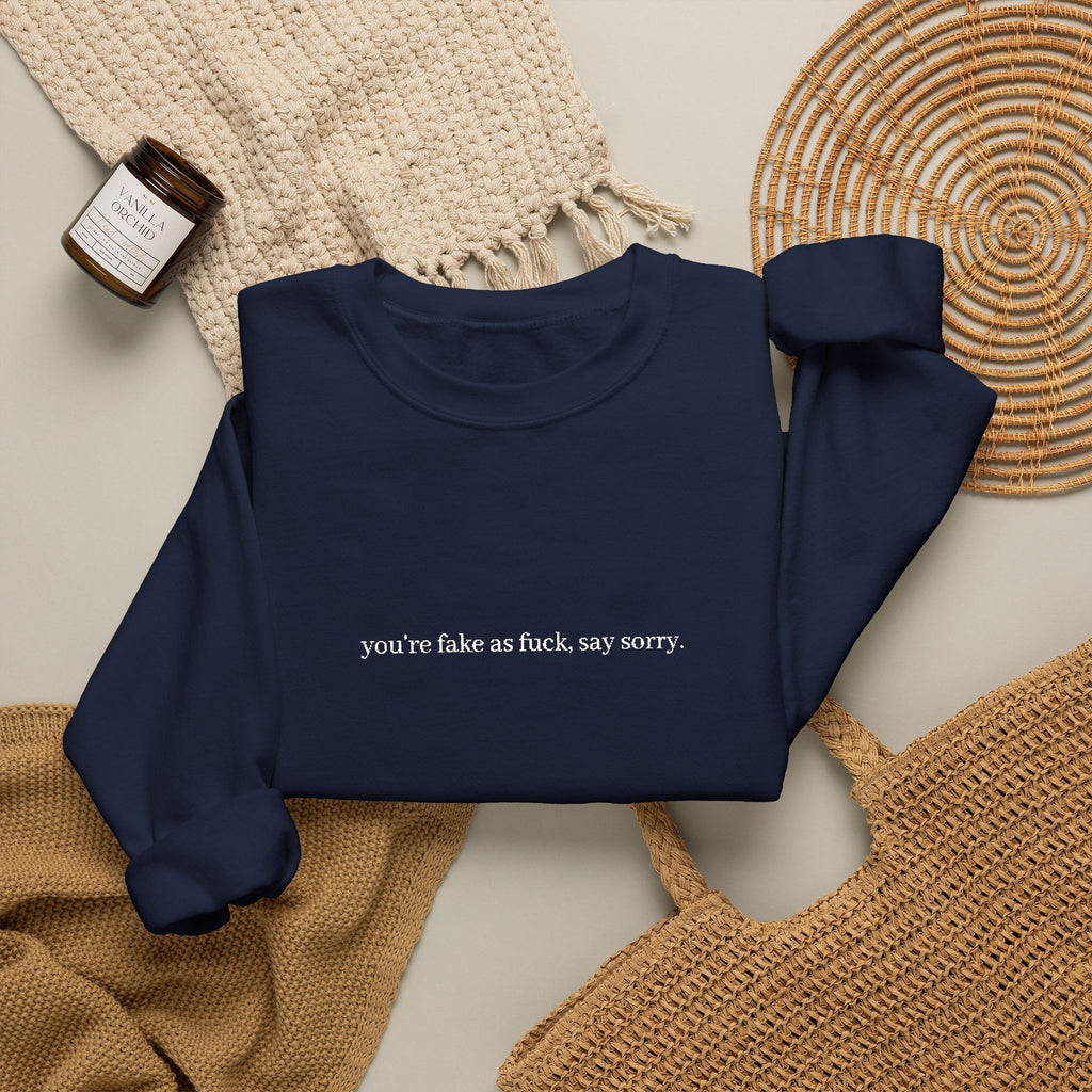 Minimalist Script Crewneck Sweatshirt — Subtle Center Text