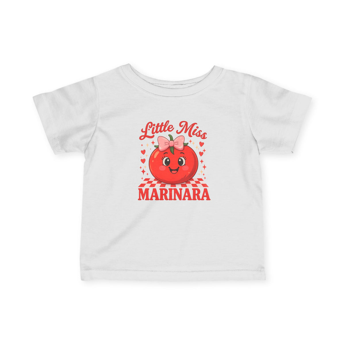 Infant Tee — "Little Miss Marinara" Cute Tomato Baby Shirt