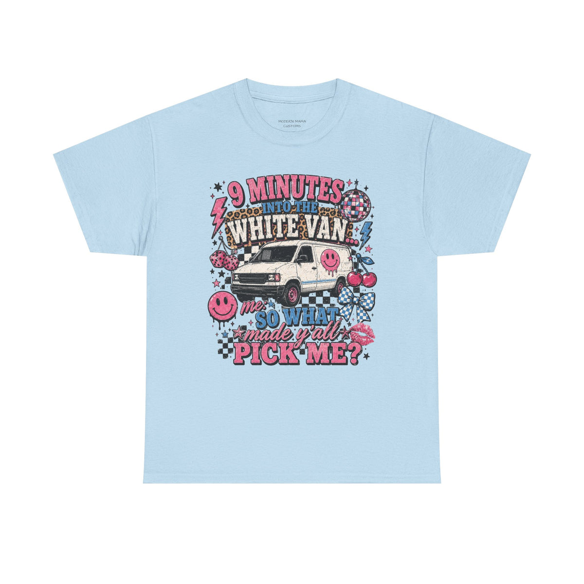 White Van Tee - "9 Minutes in the White Van" Retro Graphic T-Shirt