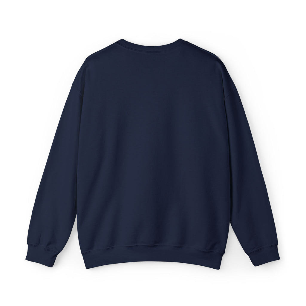 Minimalist Black Crewneck Sweatshirt with Tiny Center Text