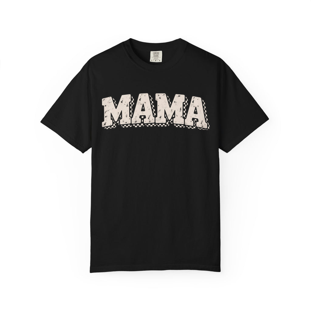 Mama Retro Graphic T-Shirt — Vintage Checkerboard Mom Tee