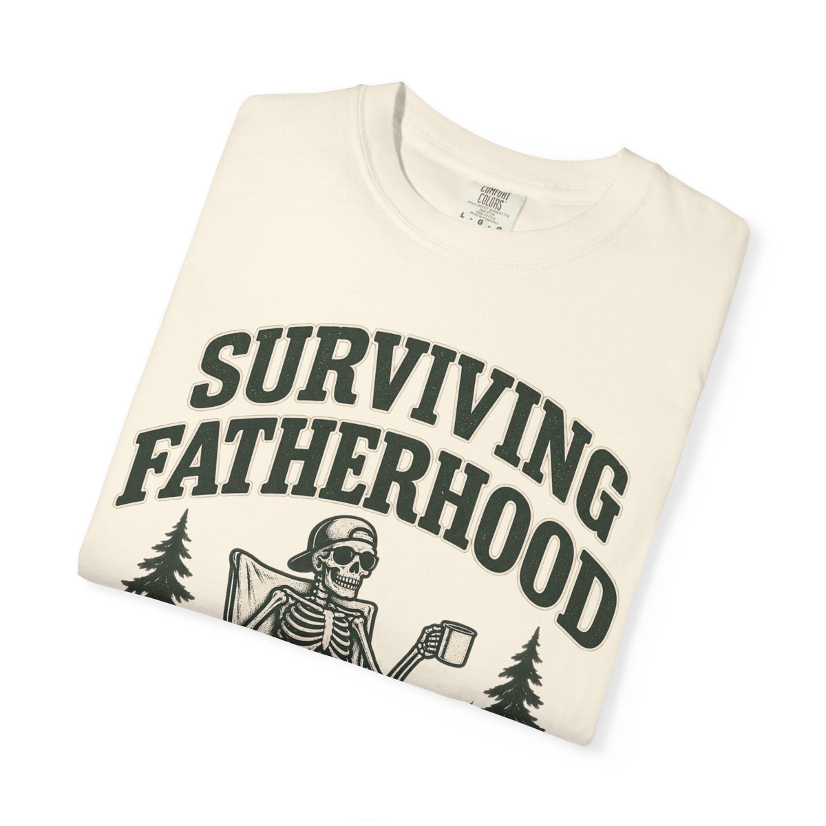 Surviving Fatherhood T-Shirt — 'One Day at a Time' Camping Dad Graphic Tee