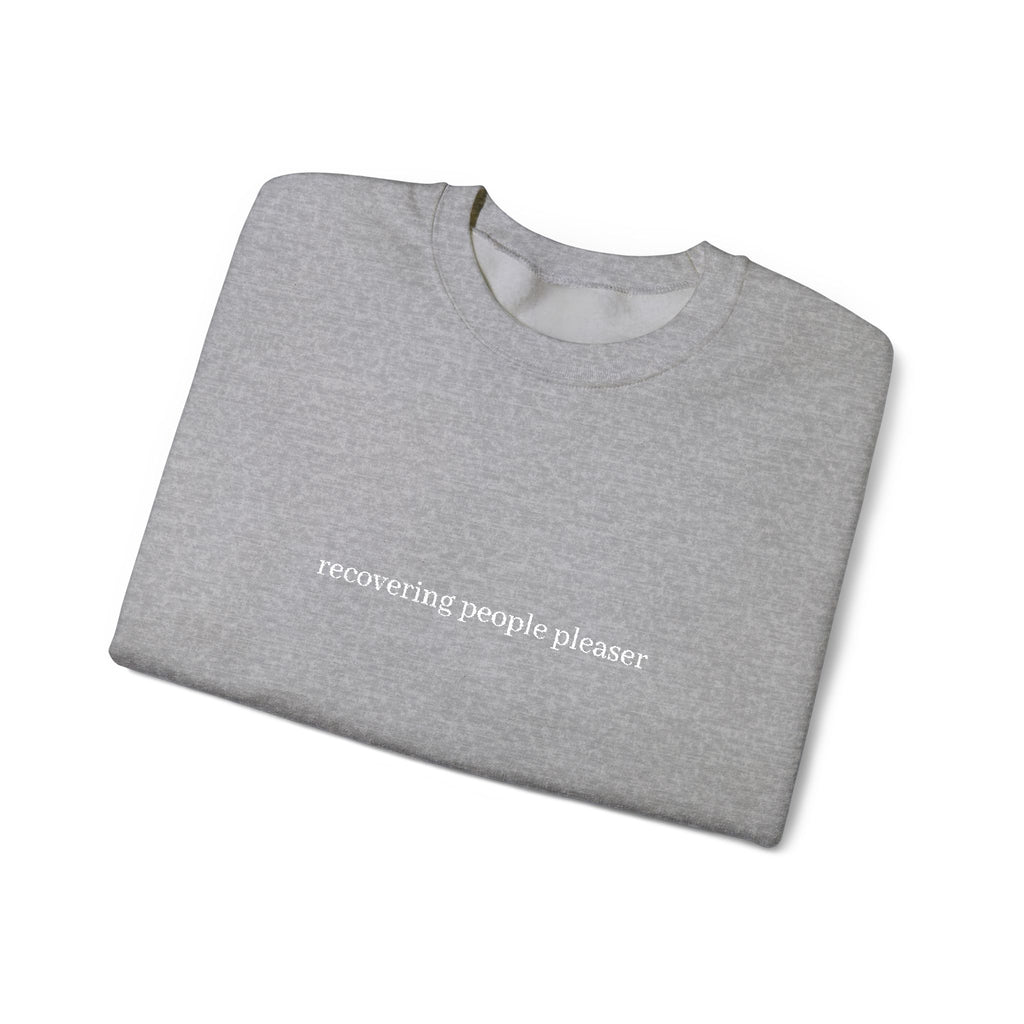 Minimalist Black Crewneck Sweatshirt with Subtle Center Text