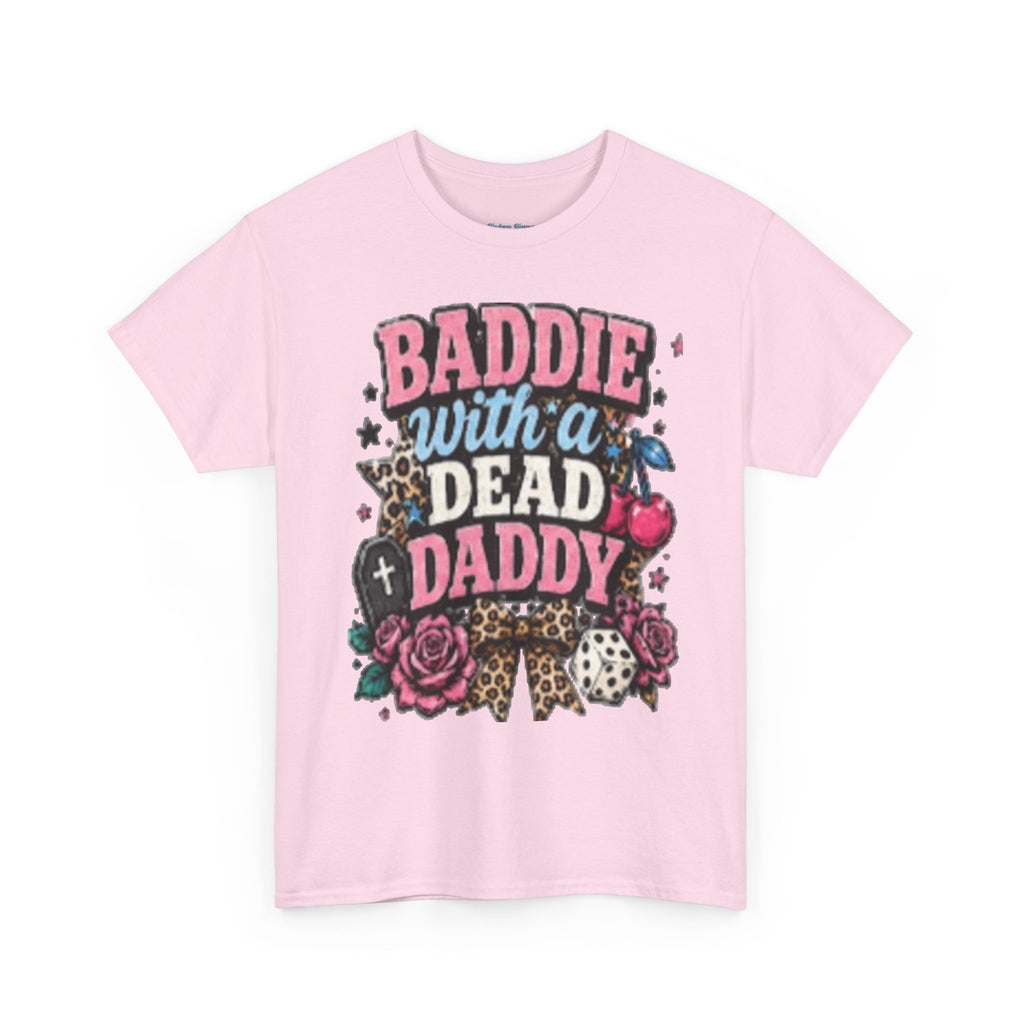 Baddie With a Dead Daddy Tee — Edgy Gothic Floral Graphic T‑Shirt