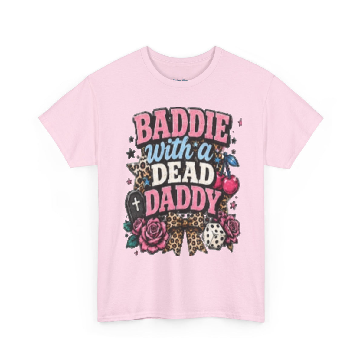 Baddie With a Dead Daddy Tee — Edgy Gothic Floral Graphic T‑Shirt