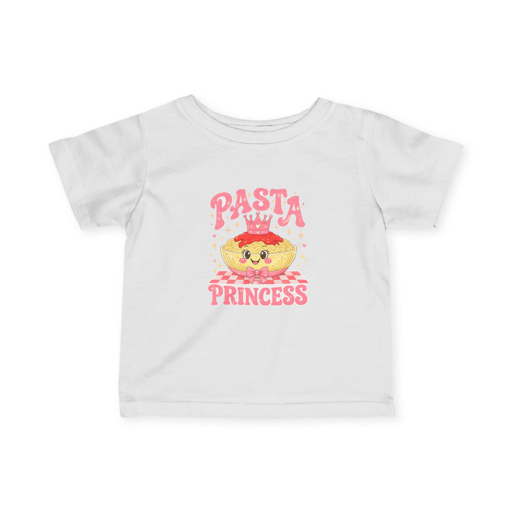 Infant Tee — "Pasta Princess" Cute Pasta Crown Graphic Baby Shirt