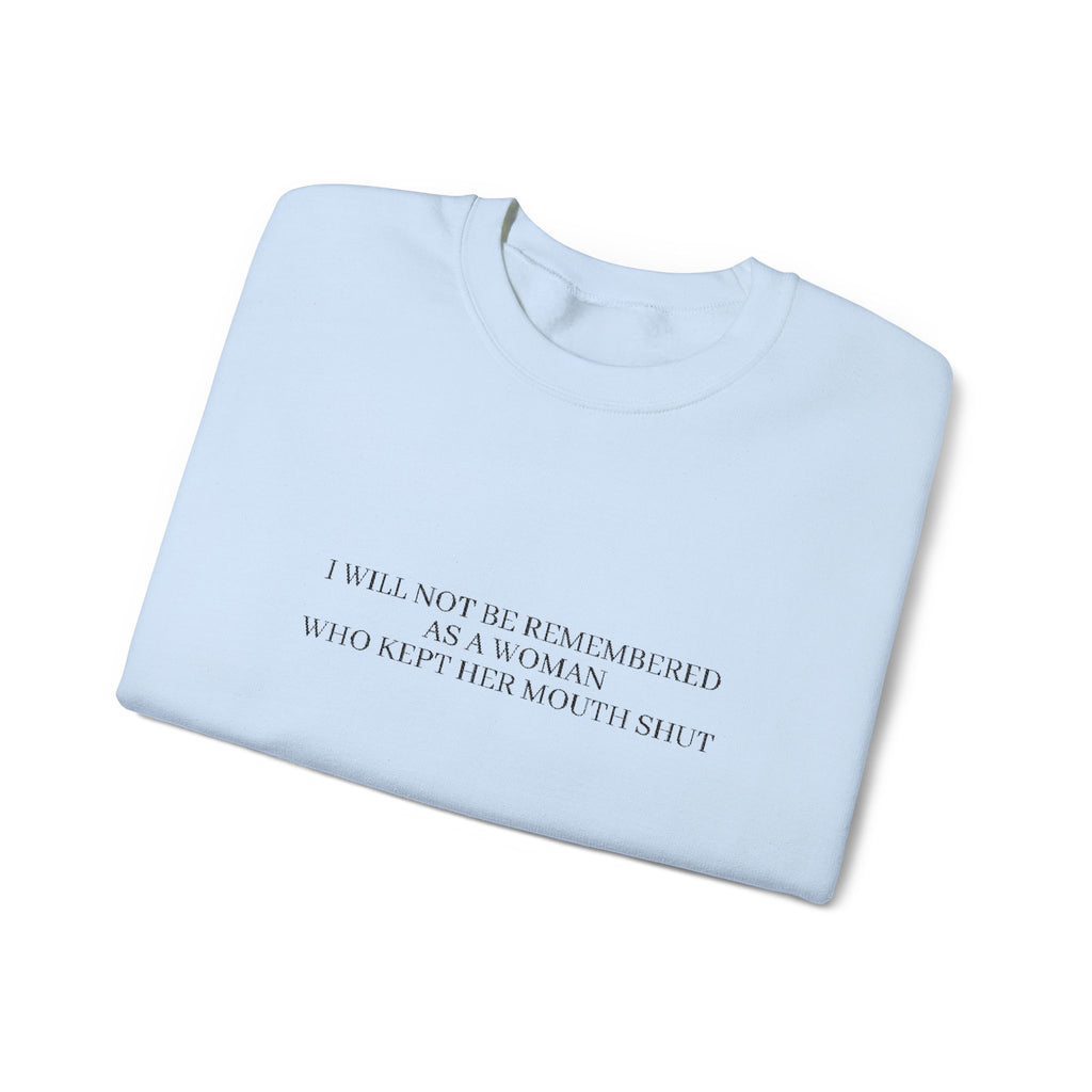 White Minimalist Crewneck Sweatshirt with Subtle Quote Print