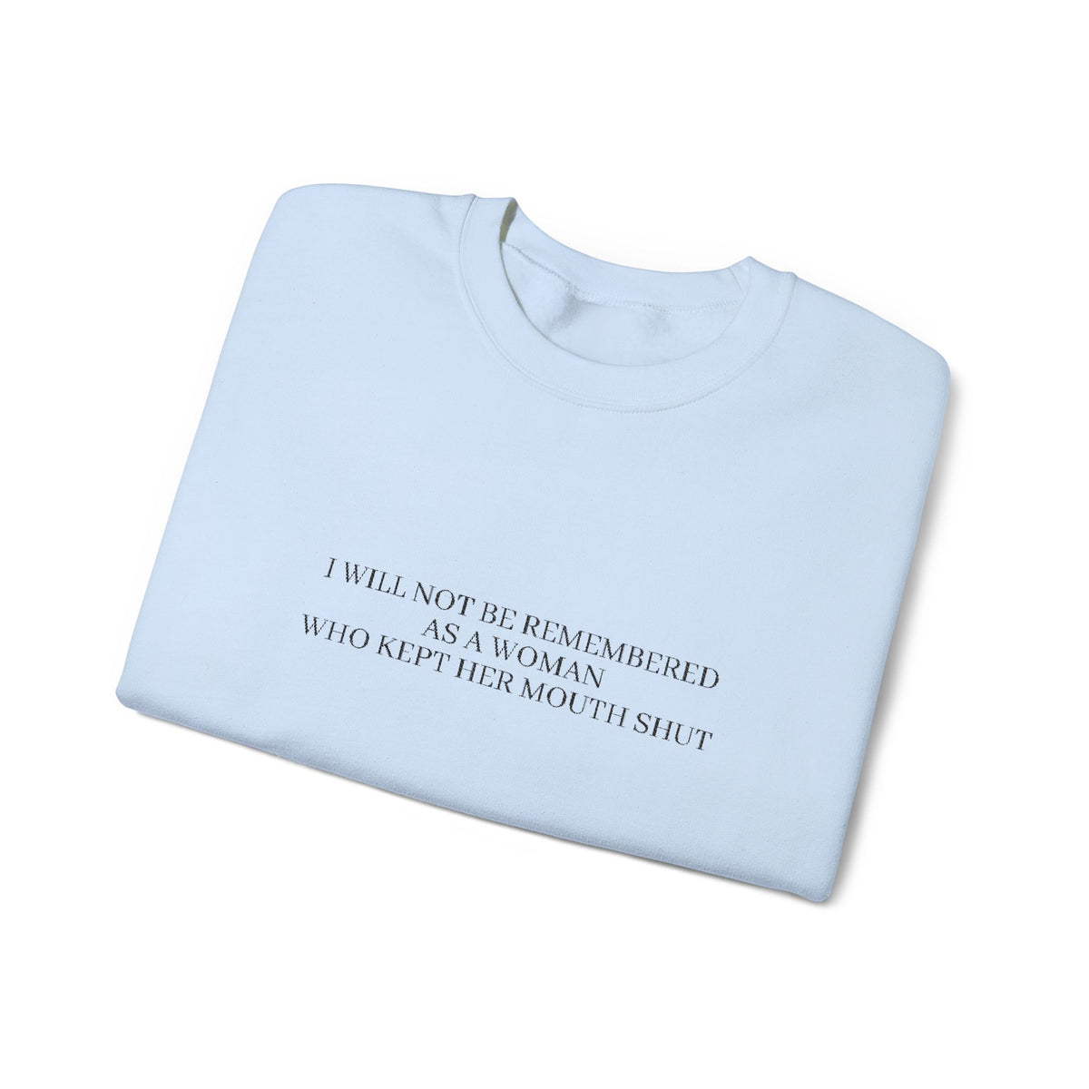 White Minimalist Crewneck Sweatshirt with Subtle Quote Print
