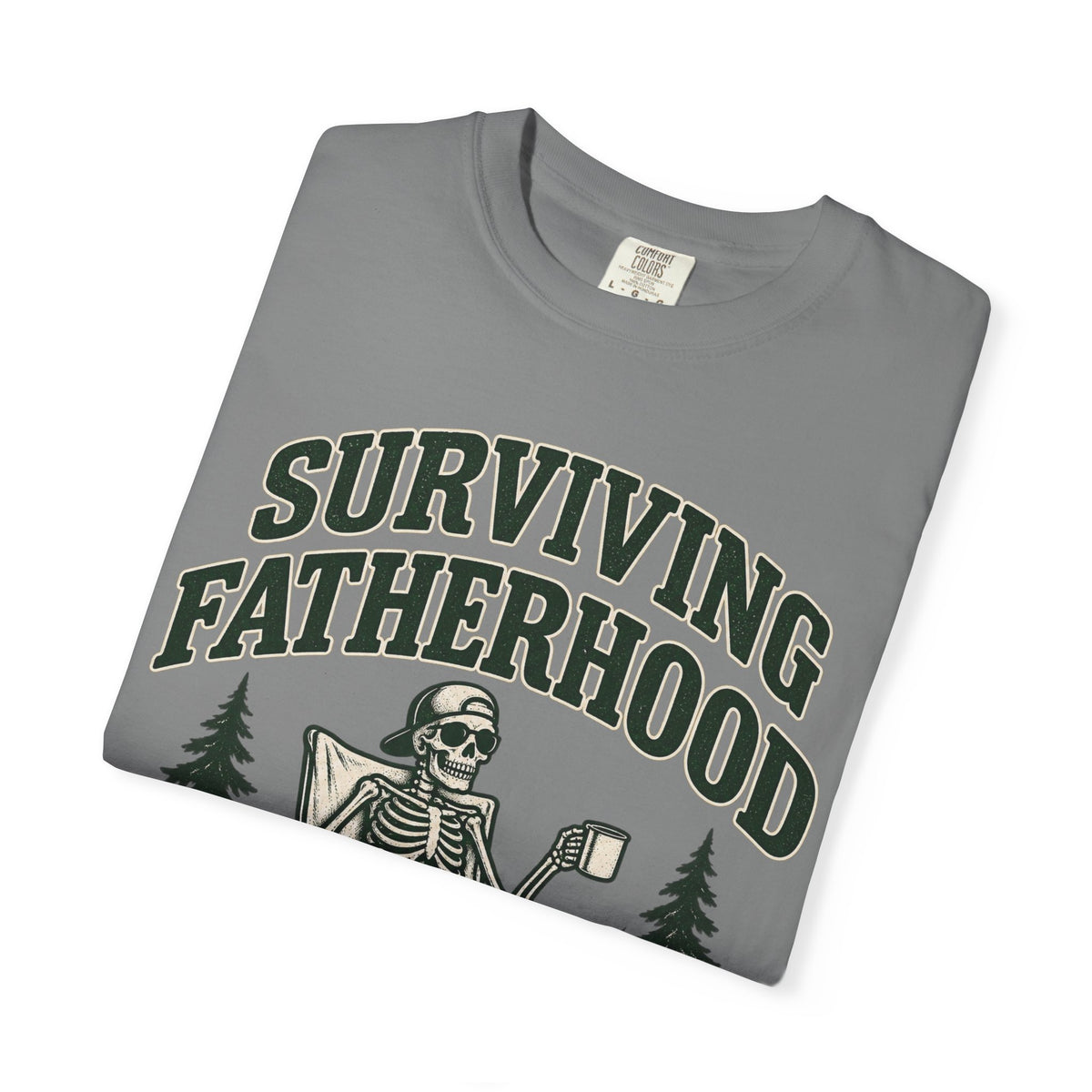 Surviving Fatherhood T-Shirt — 'One Day at a Time' Camping Dad Graphic Tee