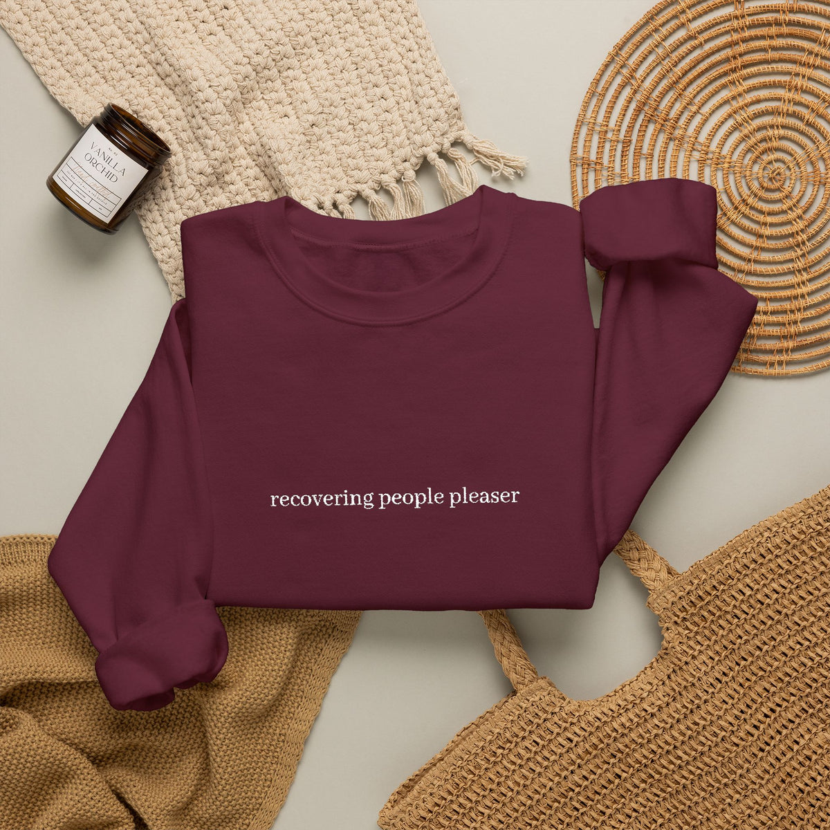 Minimalist Black Crewneck Sweatshirt with Subtle Center Text