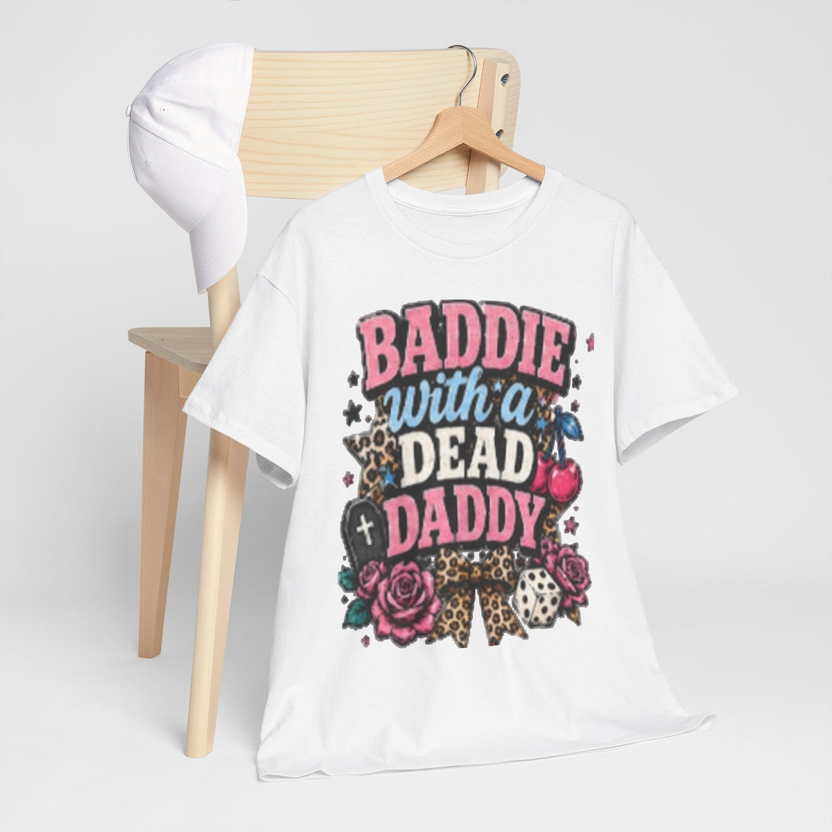 Baddie With a Dead Daddy Tee — Edgy Gothic Floral Graphic T‑Shirt