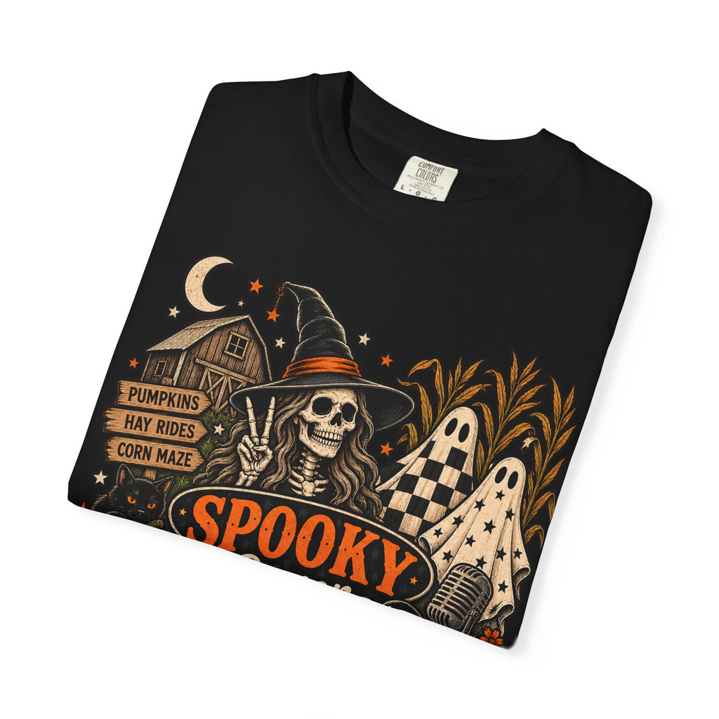 Spooky Season Halloween T-Shirt — Trick or Treat Skeleton Pumpkin Design