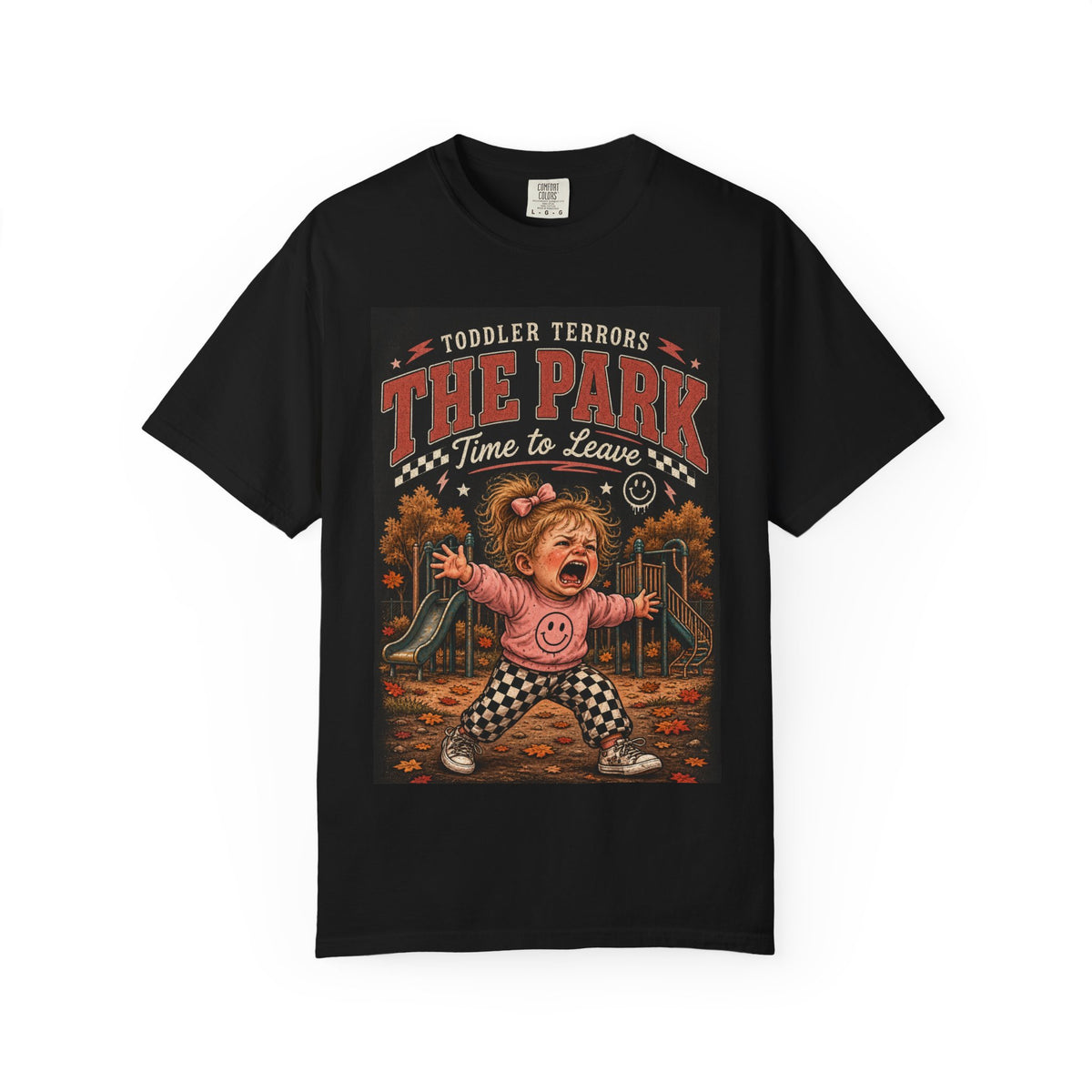 Toddler T-Shirt — "Toddler Terrors: The Park — Time to Leave" Vintage Playground Graphic
